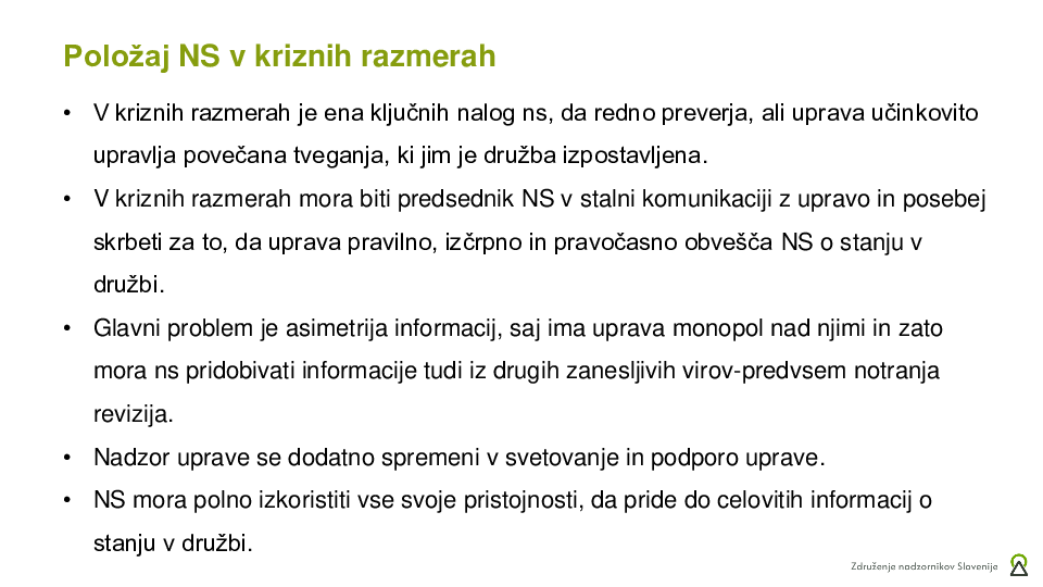 Vloga nadzornega sveta v insolvenčnih postopkih  ("Izobraževanje za nadzornike")