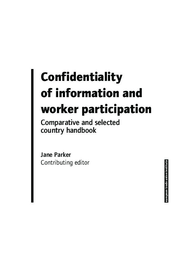 Confidentiality of information and worker participation