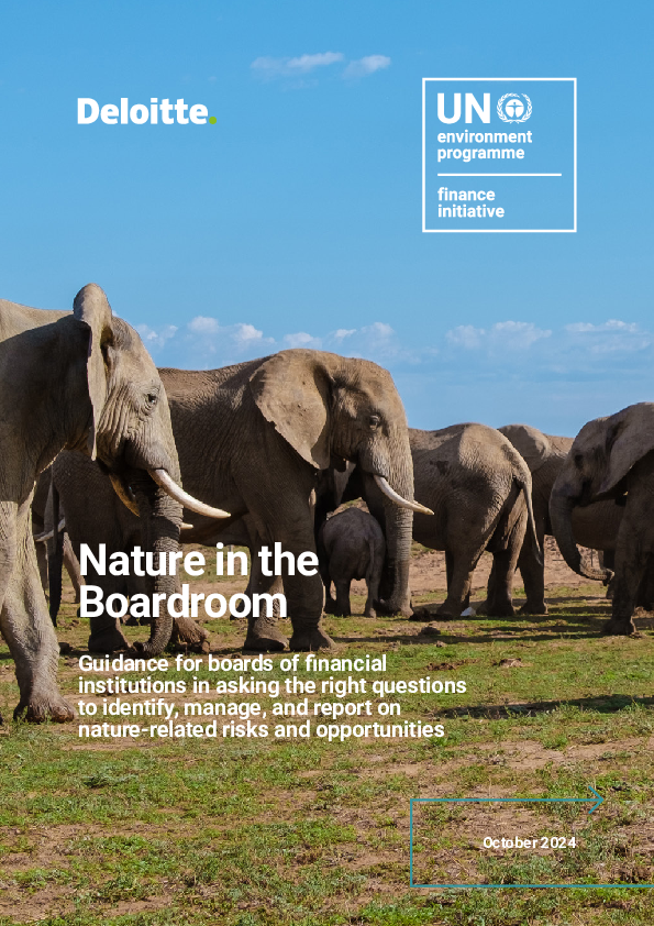 Nature in the Boardroom - Guidance for boards of financial institutions in asking the right questions to identify, manage, and report on nature-related risksportunities