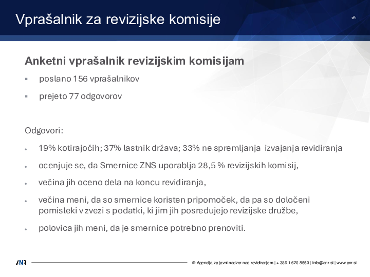 Smernice za revizijske komisije za spremljanje izvajanja obvezne revizije računovodskih izkazov_predstavitev