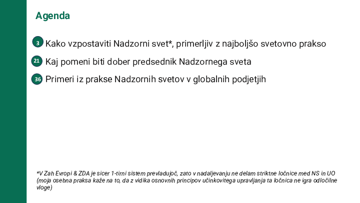 Kaj pomeni dobro vodenje nadzornega sveta in kakšni so dobri nadzorni sveti?