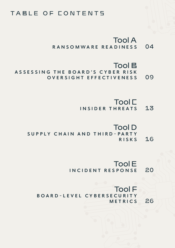 Cyber Security Risk Handbook - TOOLKIT