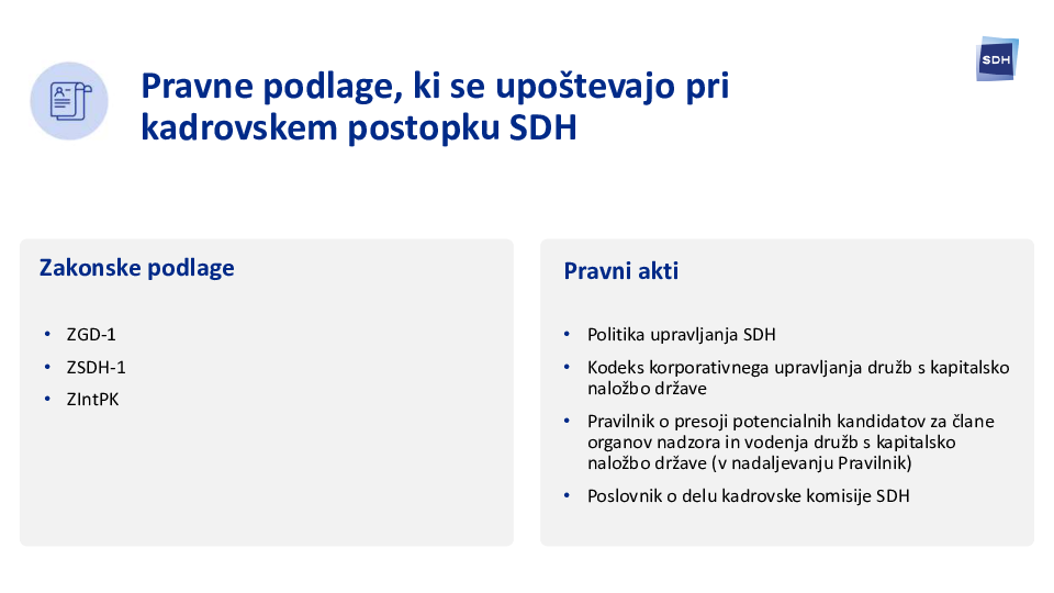 Kandidacijski postopek - SDH