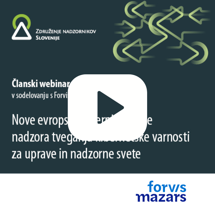 POSNETEK WEBINARJA: Nove evropske smernice glede nadzora tveganja kibernetske varnosti za uprave in nadzorne svete